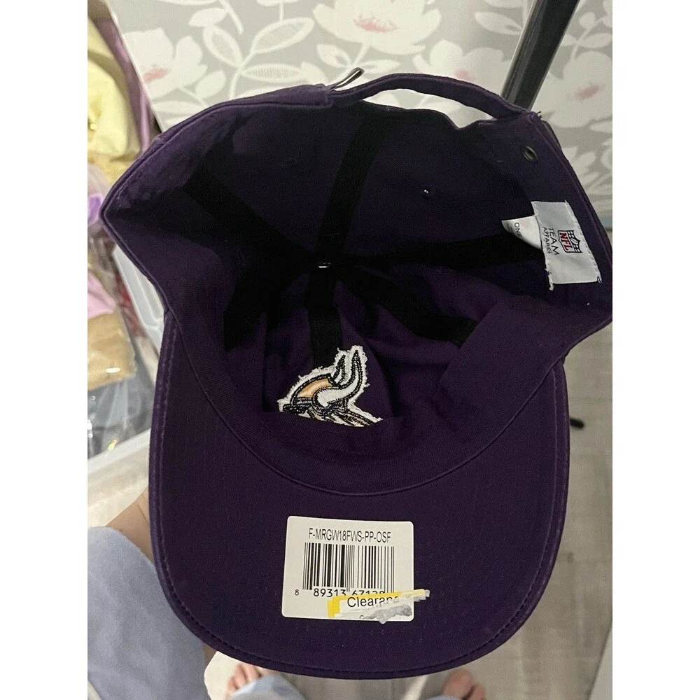 NFL Team Apparel Minnesota Vikings Purple Adjustable Strapback Cap, One Size